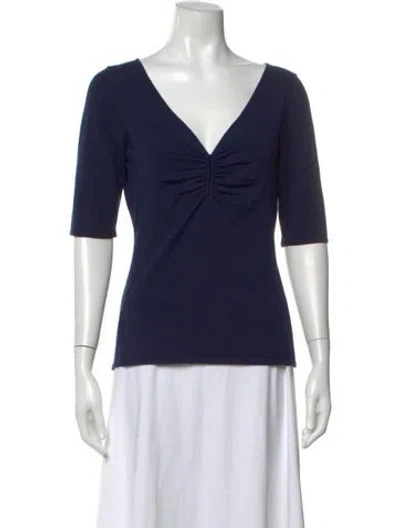 Pre-owned Milly V-neck Sweater In Blue