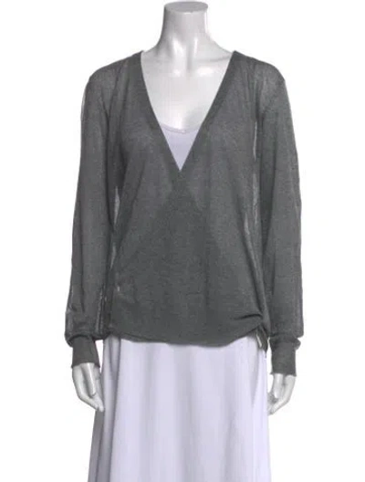 Pre-owned Milly V-neck Sweater In Gray