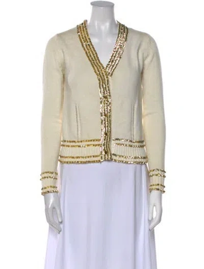 Pre-owned Milly V-neck Sweater In Neutral