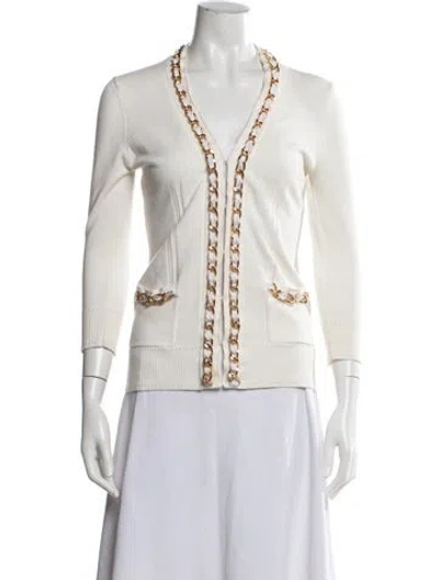 Pre-owned Milly V-neck Sweater In Neutral