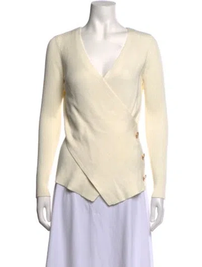 Pre-owned Milly V-neck Sweater In Neutrals