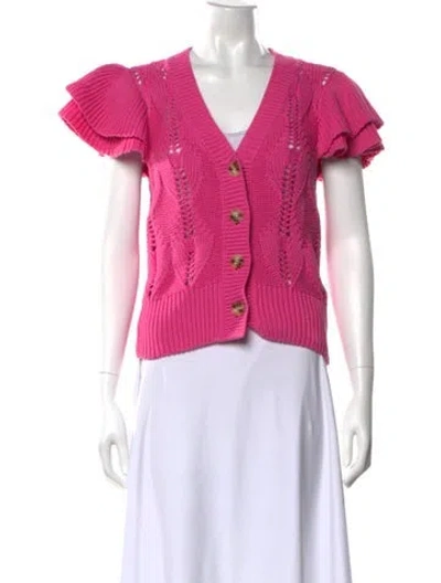 Pre-owned Milly V-neck Sweater In Pink