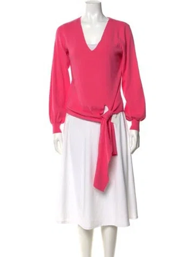 Pre-owned Milly V-neck Sweater In Pink