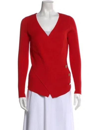 Pre-owned Milly V-neck Sweater In Red