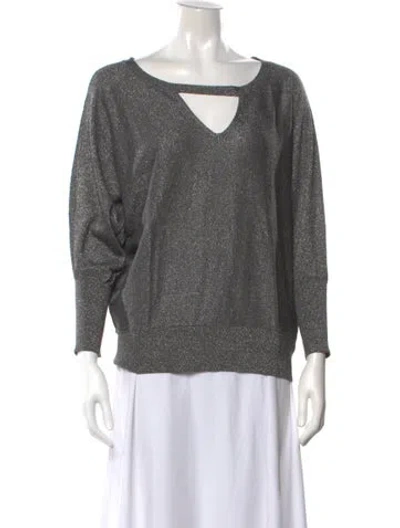 Pre-owned Milly V-neck Sweater In Silver