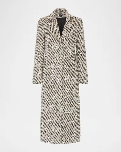MILLY WANDA STRIPED SEQUIN COAT