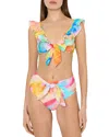 Milly Cabana Watercolor Paint Stroke Tie Bikini Bottom In Multi