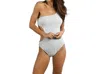 Milly Wave Stretch Jacquard One Shoulder Tank One Piece In White/navy In Multi