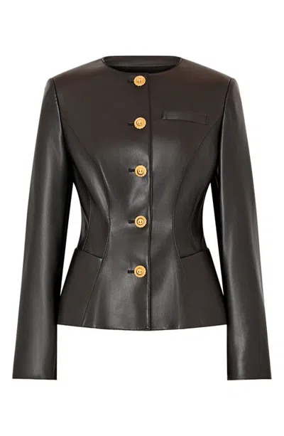 Milly Wells Faux Leather Jacket In Black