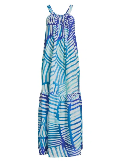 Milly Women's Abstract-print Halter Cover-up Maxi Dress In Multi