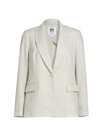 Milly Women's Alexa Linen Blazer In Brown