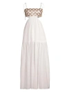 Milly Cabana  Atalia Mirrored Embroidery Maxi Cover-up Dress In White