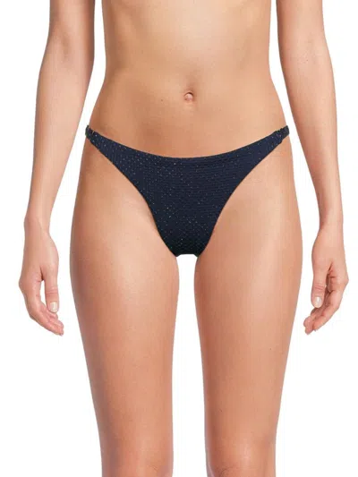 Milly Women's Braid Bikini Bottom In Blue