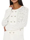 Milly Women's Bubble Pointelle-knit Cardigan In White