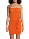 Milly Cabana  Bubble Pointelle Strapless Mini Dress In Coral
