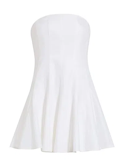 Milly Women's Cameron Solid Linen Strapless Dress In White