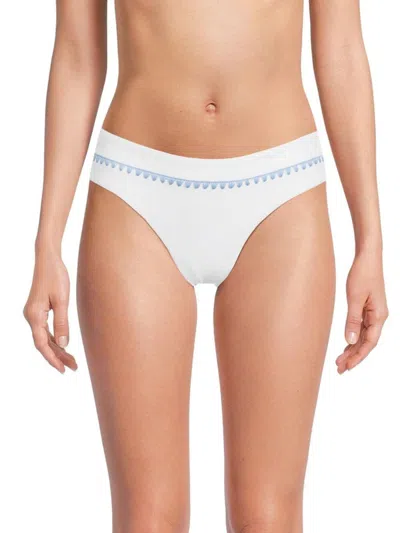 Milly Women's Carvico Embroidered Bikini Bottom In Multi
