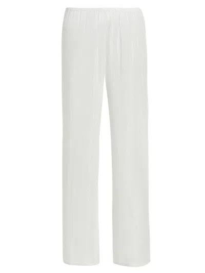 Milly Women's Celina Pinstriped Sheer Cover-up Pants In White