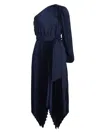 Milly Women's Christa Pleated One-shoulder Dress In Navy