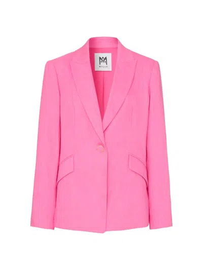 Milly Women's Christelle Linen-blend Blazer In Pink