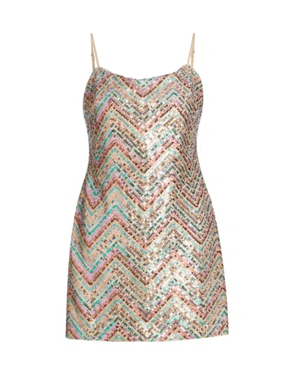 Milly Women's Colette Chevron Sequin Minidress In Multi