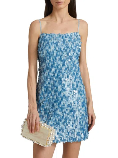 Milly Women's Colette Sequined & Beaded Minidress In Blue