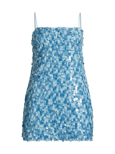 Milly Women's Colette Sequined & Beaded Minidress In Blue