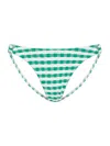 Milly Women's Cottage Gingham Bikini Bottom In Green