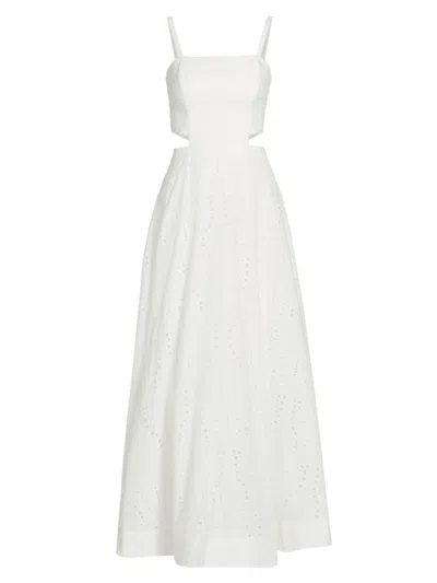 Milly Women's Crosby Butterfly Eyelet Cut-out Maxi Dress In White