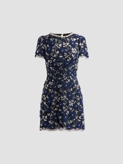 Milly Women's Daisy Sequined Floral Minidress In Blue