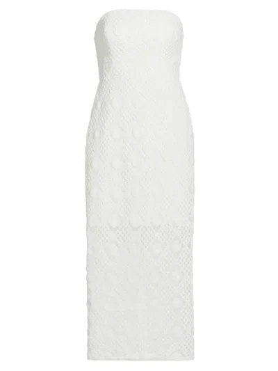 Milly Women's Diamond Crochet Strapless Dress In White