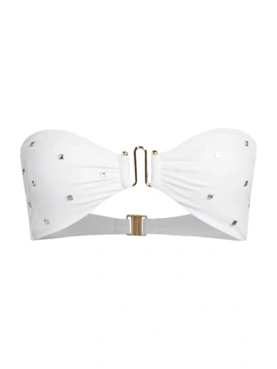 Milly Women's Diamond Heat Bandeau Bikini Top In White