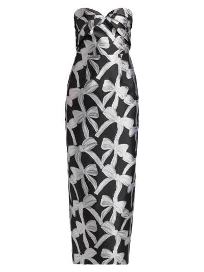 Milly Women's Donna Metallic Ribbon Jacquard Strapless Gown In Multi