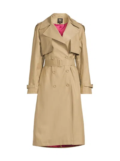 Milly Women's Double-breasted Belted Trench Coat In Brown