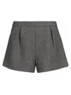 Milly Drew Tweed Wool-blend Short In Gray