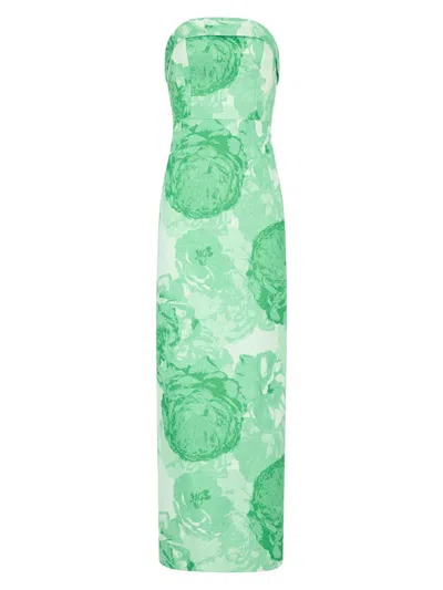 Milly Ella Jacquard Strapless Gown In Multi