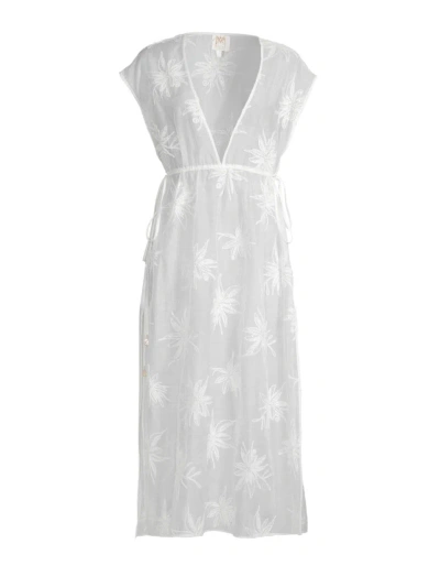 Milly Women's Embroidered Organza Cover-up In White