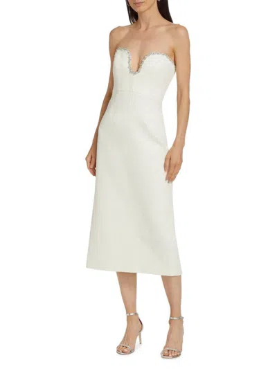Milly Women's Emelia Boucle Strapless Dress In White