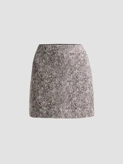 Milly Women's Emily Herringbone Mini Skirt In Grey