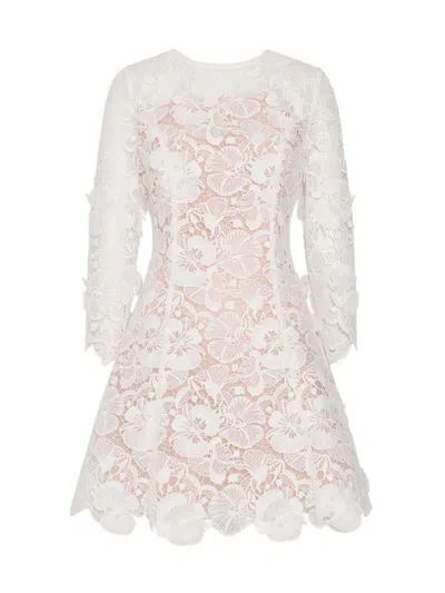 Milly Emmie Lace Mini Dress In White
