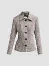 Milly Women's Esme Herringbone Structured Jacket In Grey