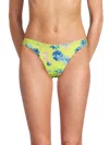 Milly Women's Floral Bikini Bottom In Neon Yellow