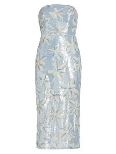 sachin and babi light blue dress Milly White and Blue Size 2 Dress – Swap Boutique
