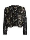 Milly 3d Garden Lace Jacket In Black