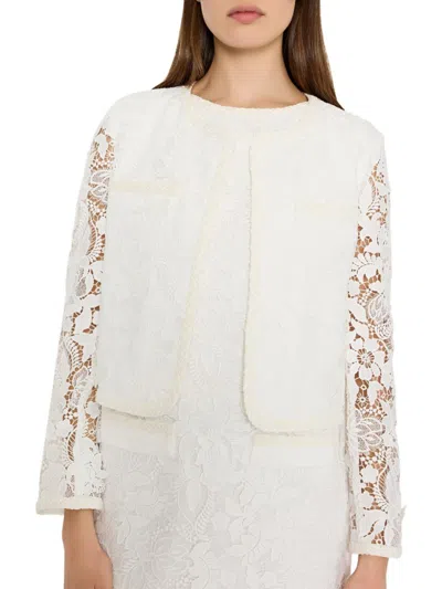 Milly Women's Garden Lace Jacket In White