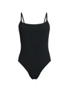 Milly Grace Solid Textured One-piece Swimsuit In Black