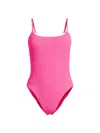 Milly Grace Solid Textured One-piece Swimsuit In Pink