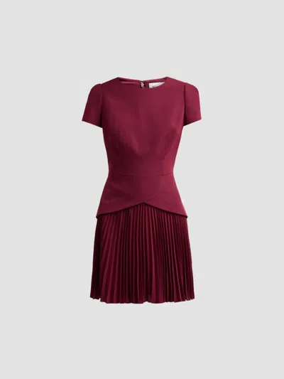 Milly Women's Haddy Pleated Mini Dress In Burgundy