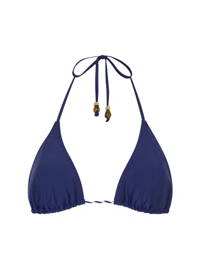 Milly Women's Halterneck Bikini Top In Blue