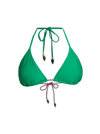 Milly Women's Halterneck Bikini Top In Green